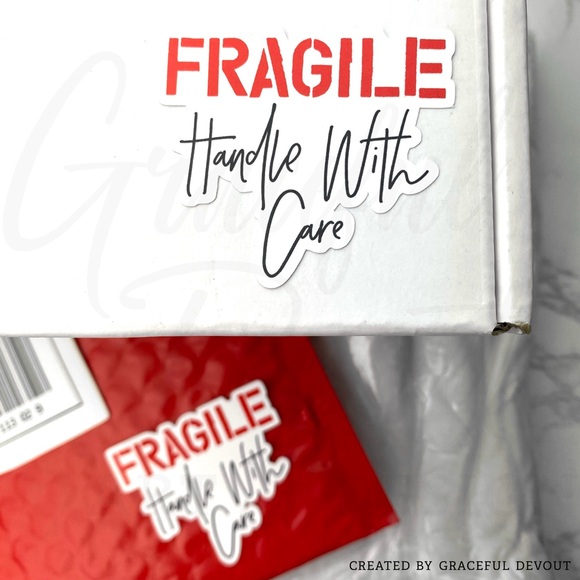 FRAGILE Handle With Care- Sticker 2" (inches) (48ct.)  [GD56-48] - Picture 5 of 6
